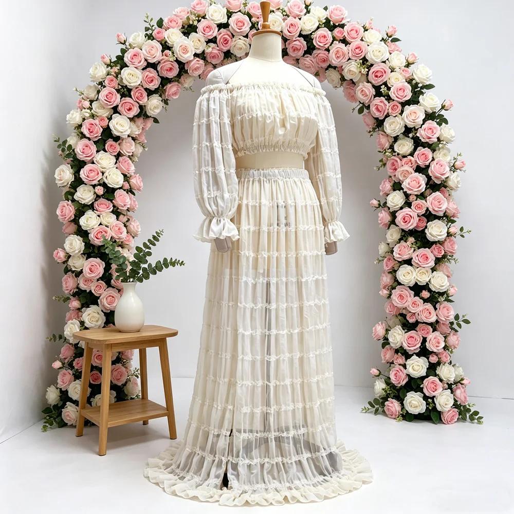 Robe de maternité plissée en mousseline de soie