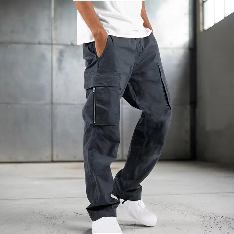 Pantalon cargo en polyester tissé pour homme