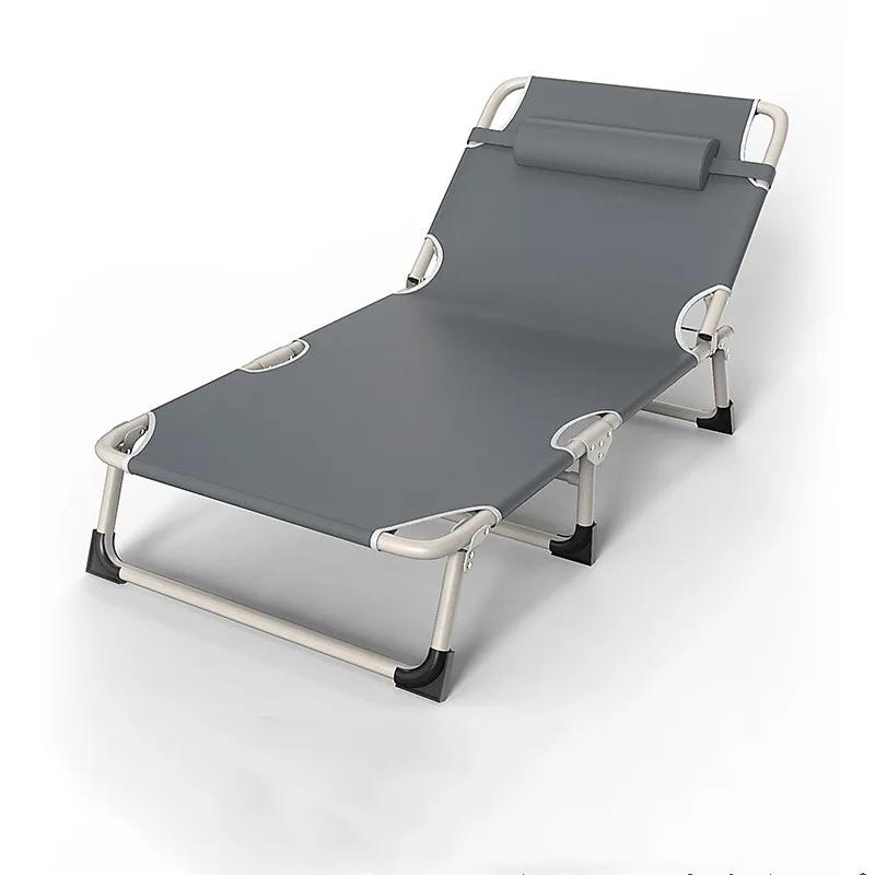 Chaise de plage inclinable multifonctionnelle, lit pliant, lit simple, bureau, maison, pause déjeuner, marche en plein air
