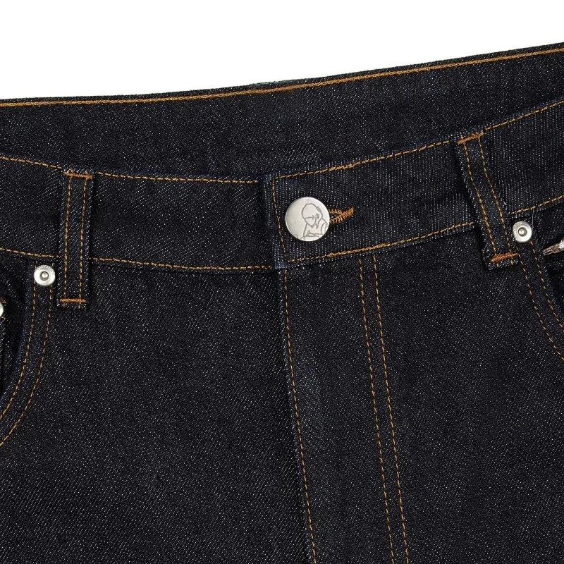 Y2K Harajuku jean Goth vintage fleur de prunier motif brodé pantalon à jambes larges hommes femmes denim tissu style amé