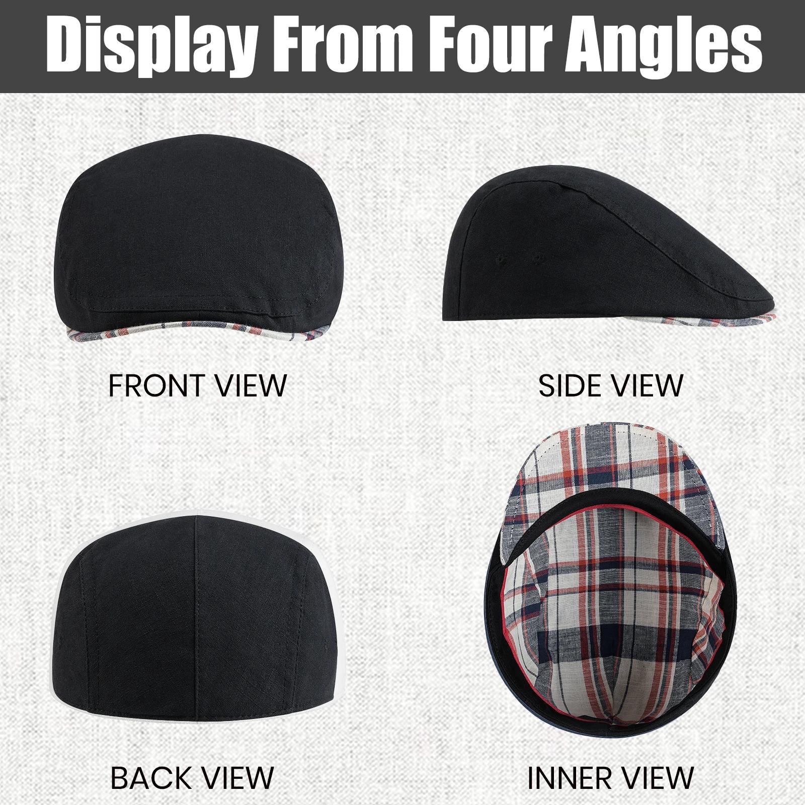 Jangoul hommes casquette plate doux Vintage lin chapeaux décontracté rétro gavroche chapeau béret pour homme conduite Iv