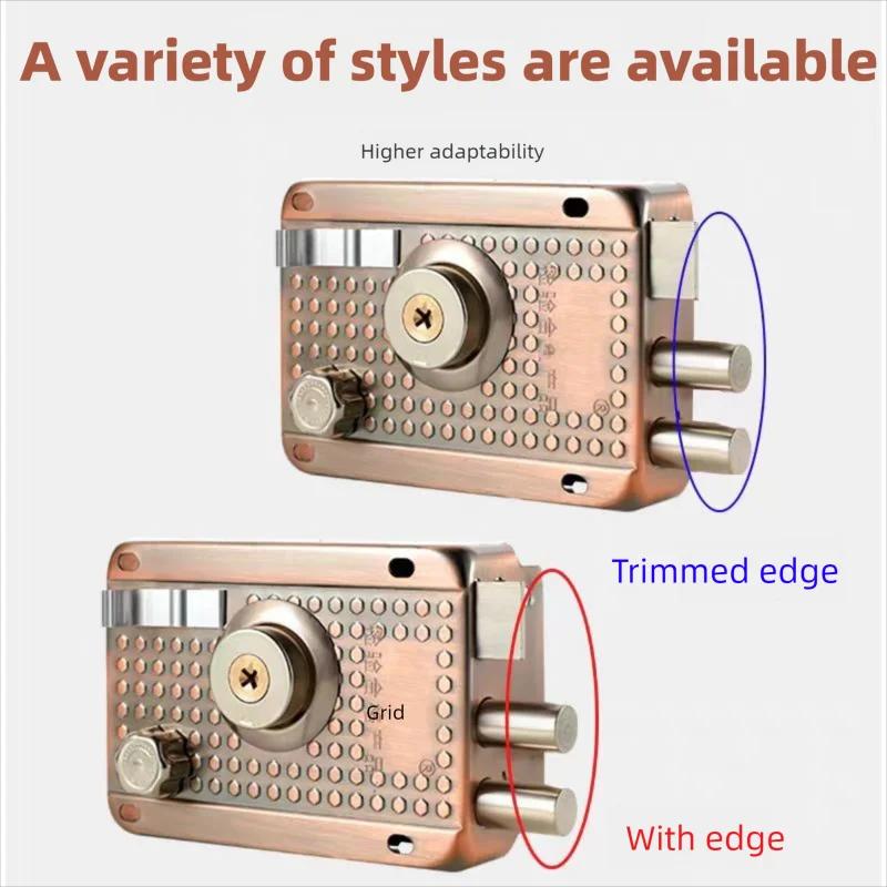 Serrures de porte extérieures en acier inoxydable, serrure de sécurité antivol, serrure de porte en bois à assurance Multiple avec clés, quincaillerie de meubles