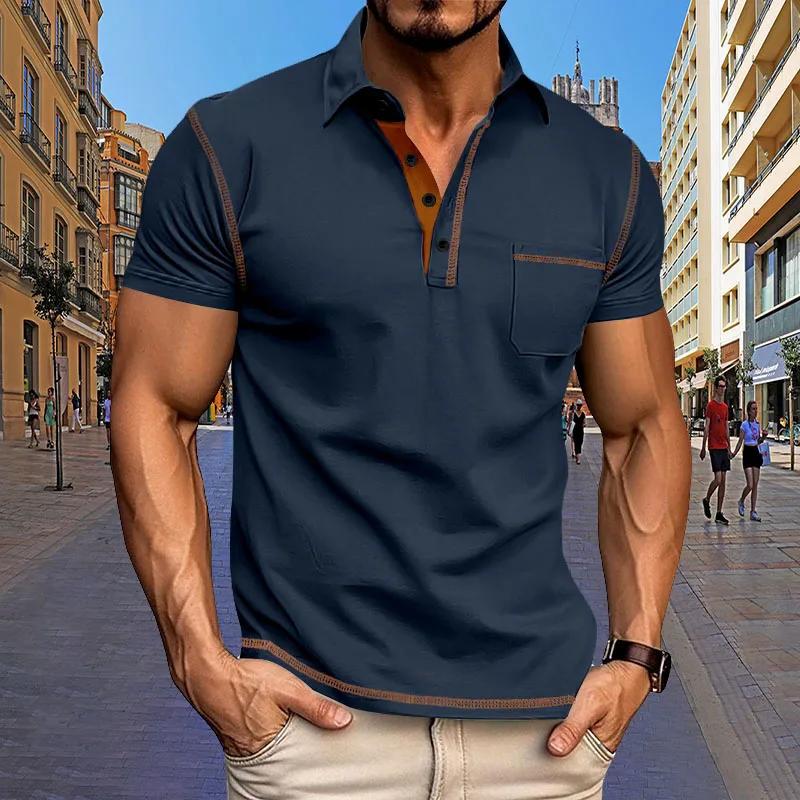 Polo décontracté à manches courtes pour hommes