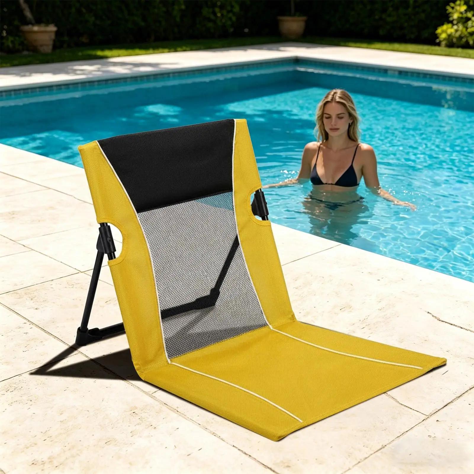 Chaise de plage pliable avec sac de transport, siège de piscine, transat de camping, pique-nique, concert, voyage, dossier portable, extérieur