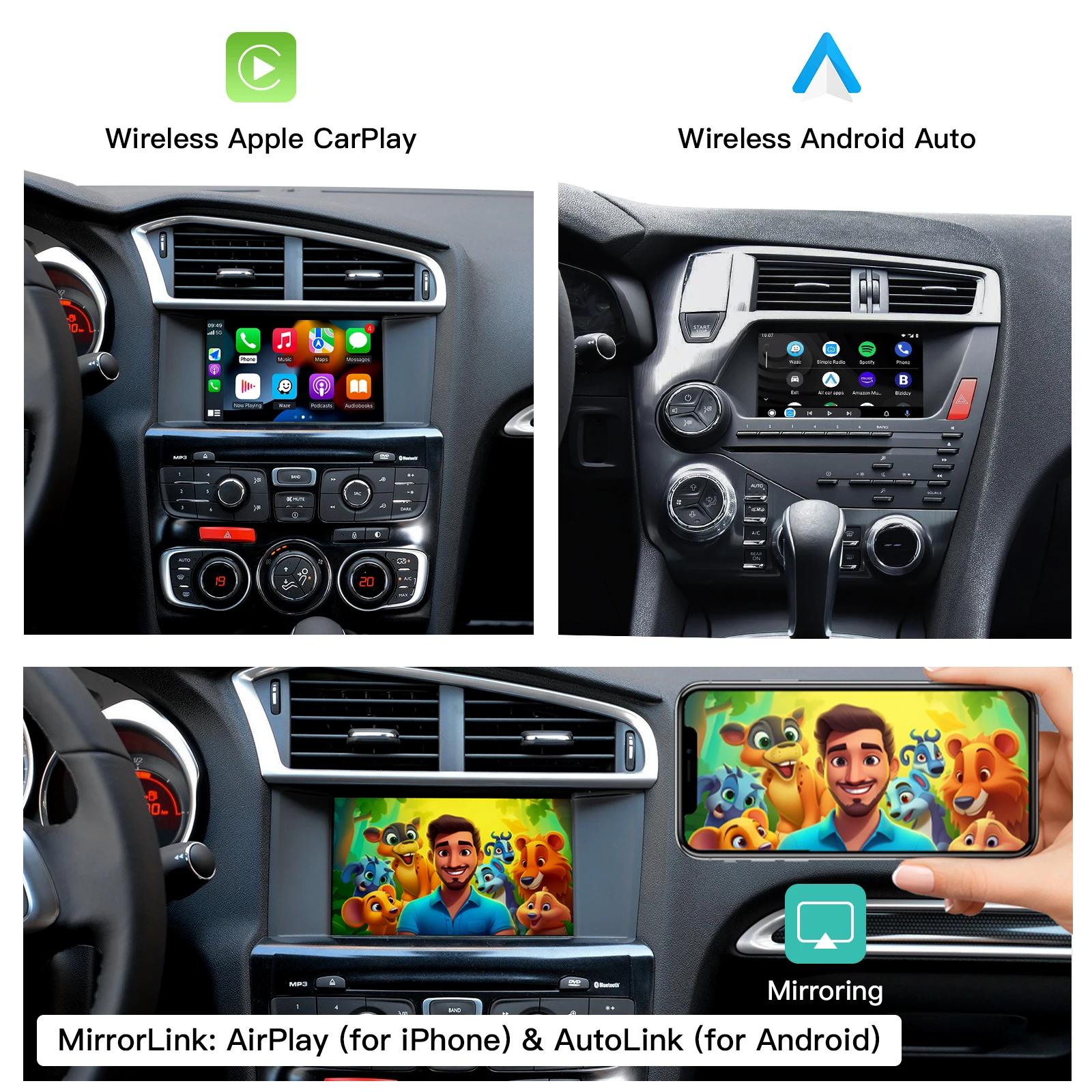 CARABC – boîte Carplay sans fil pour Peugeot citroën SMEG SMEG + Picasso C4 C5 DS4 DS3 308 508 208 3008, Module AirPlay Android Auto