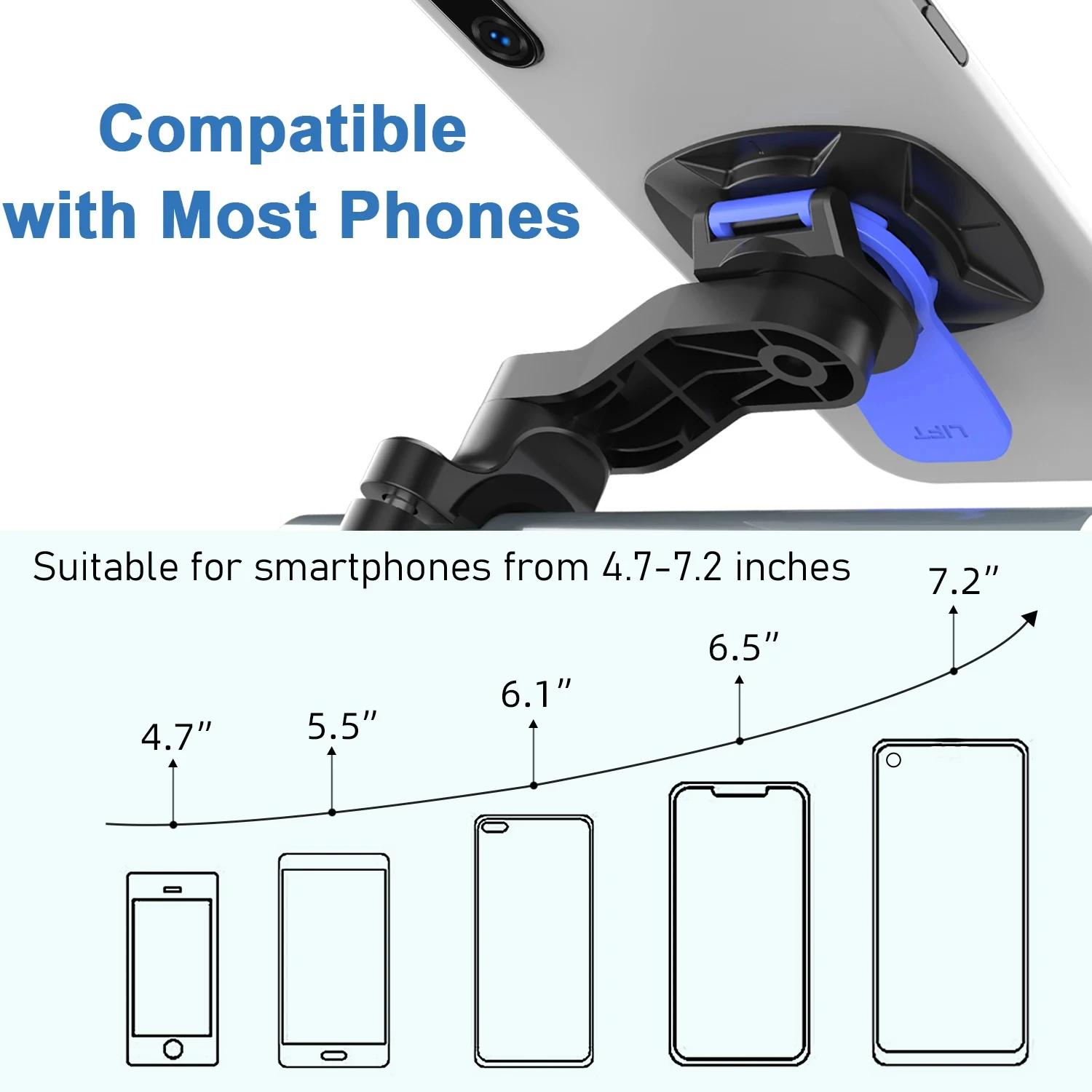 Support de téléphone pour vélo, support de téléphone pour moto - support de téléphone pour moto, pince de fixation pour téléphone sur guidon, clip de fixation pour téléphone pour vélo électrique et tr