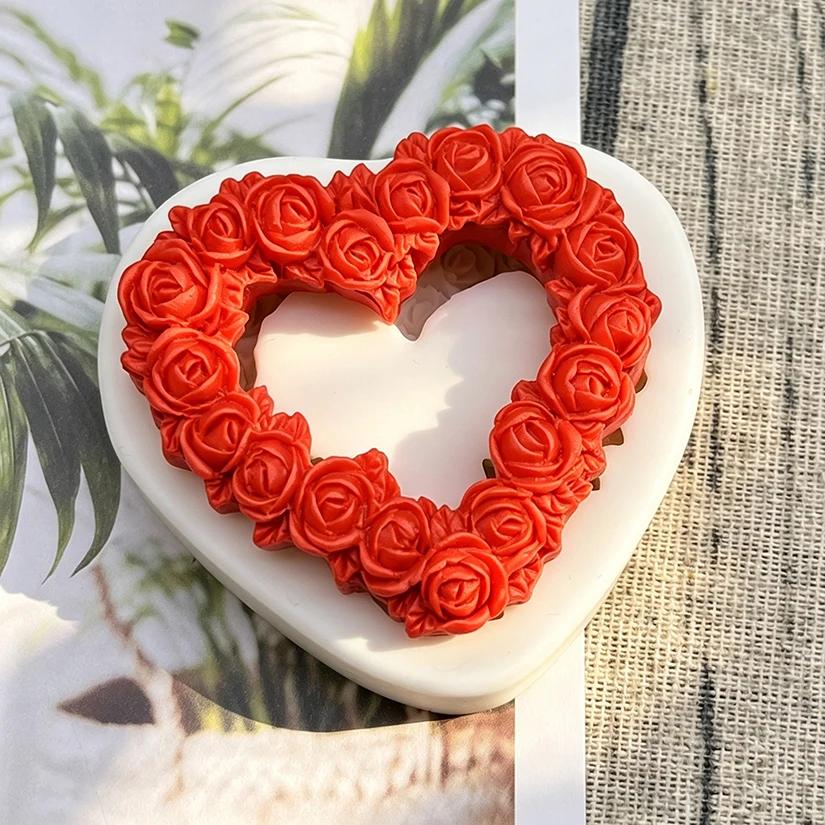 Moule en silicone en forme de cœur de rose pour la pâtisserie