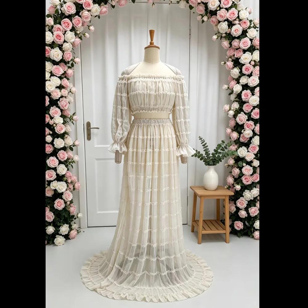 Robe de maternité plissée en mousseline de soie