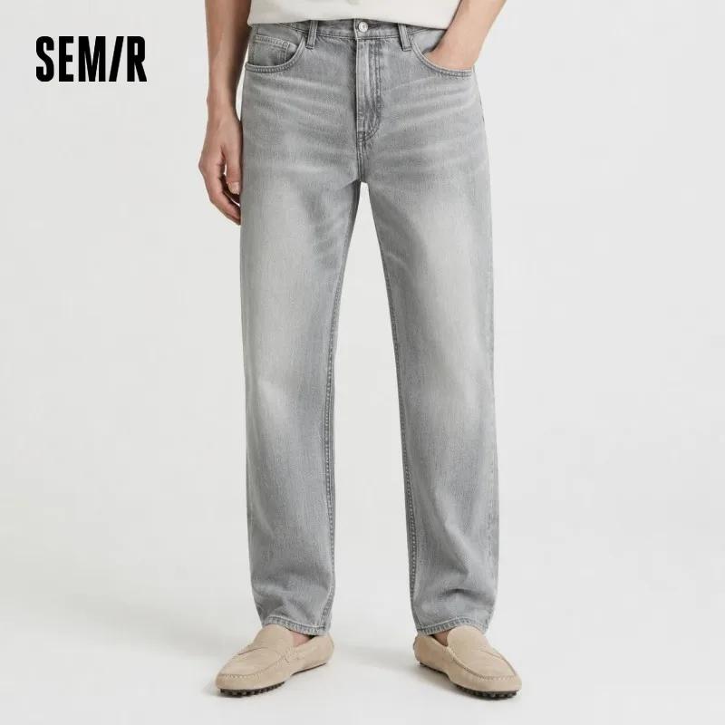 Jean Homme Semir Délavé 2026 Rétro Coupe Ample Droite Uni Style Urbain Décontracté Quotidien Doux Confortable Tendance