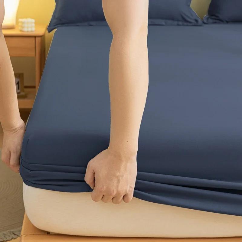 1 pièce de drap de lit mat de couleur unie