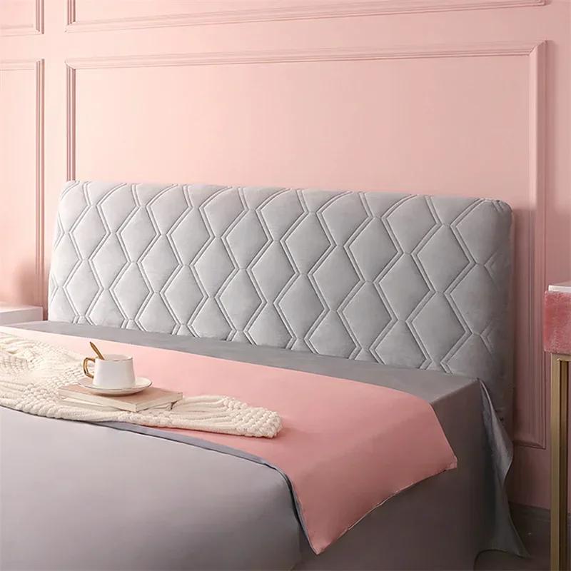 Couverture de tête de lit matelassée épaisse, couverture de tête de lit en peluche tout compris pour chambre de fille, couleur unie, couverture de protection arrière de lit, décoration de maison