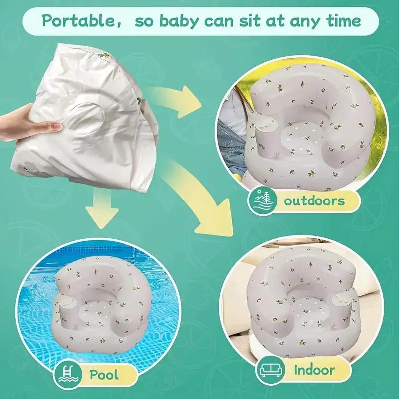 Siège gonflable pour bébés de 3 à 36 mois, pompe à air intégrée, canapé pour enfants, siège Bumbo pour apprendre à s'asseoir, pour l'alimentation, le camping