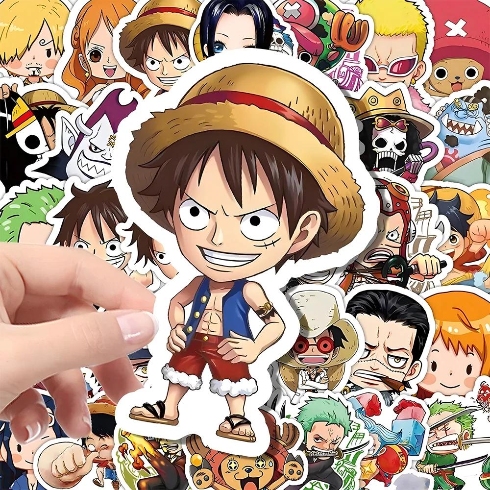 55 pièces une pièce mignon dessin animé autocollants bricolage Skateboard coque de téléphone ordinateur portable moto ét