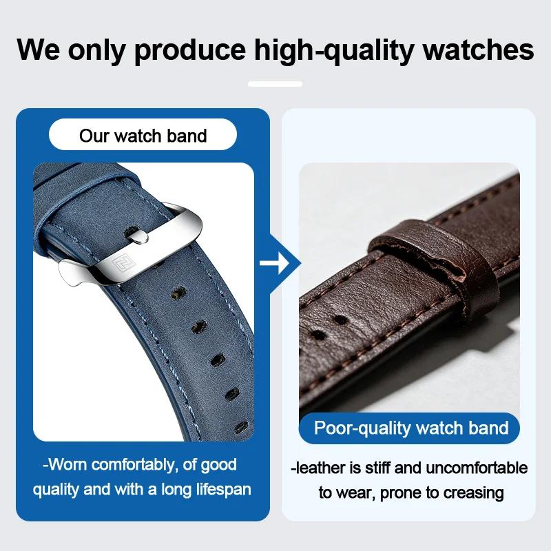 NAVIFORCE marque hommes mode montres à Quartz mâle bracelet en cuir Sport étanche