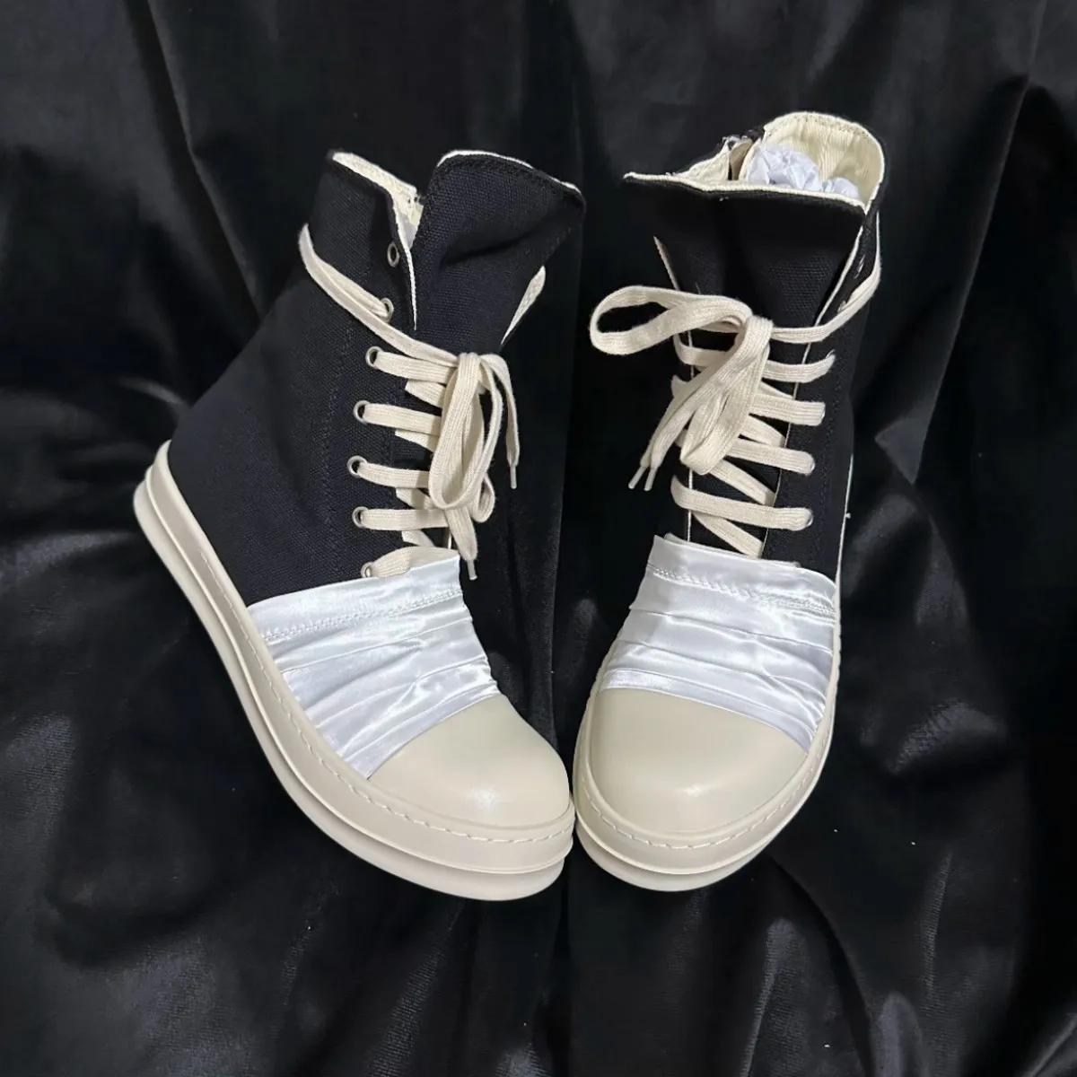 Ro marque Ro hommes chaussure femmes Sneaker blanc toile chaussures haut espadrilles décontractées fermeture éclair luxe