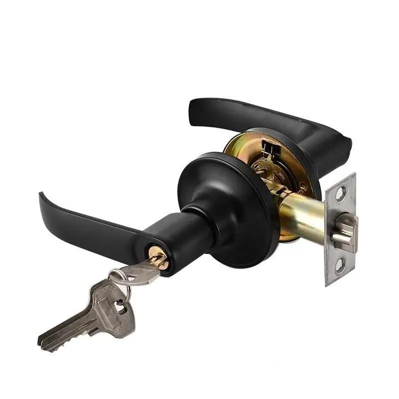 Poignée de porte ronde avec serrure, bouton d'entrée à clé pour portes intérieures, chambre, salle de bain, sécurité, design antirouille