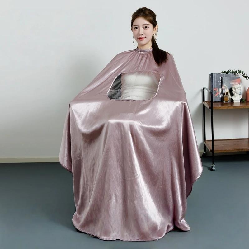 Grande taille Salon de coiffure coupe de cheveux enveloppement à manches longues coiffeur Robe Anti