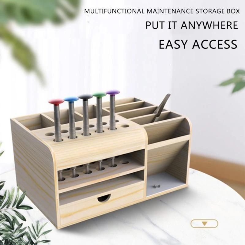 Boîte rangement multifonctionnelle en bois