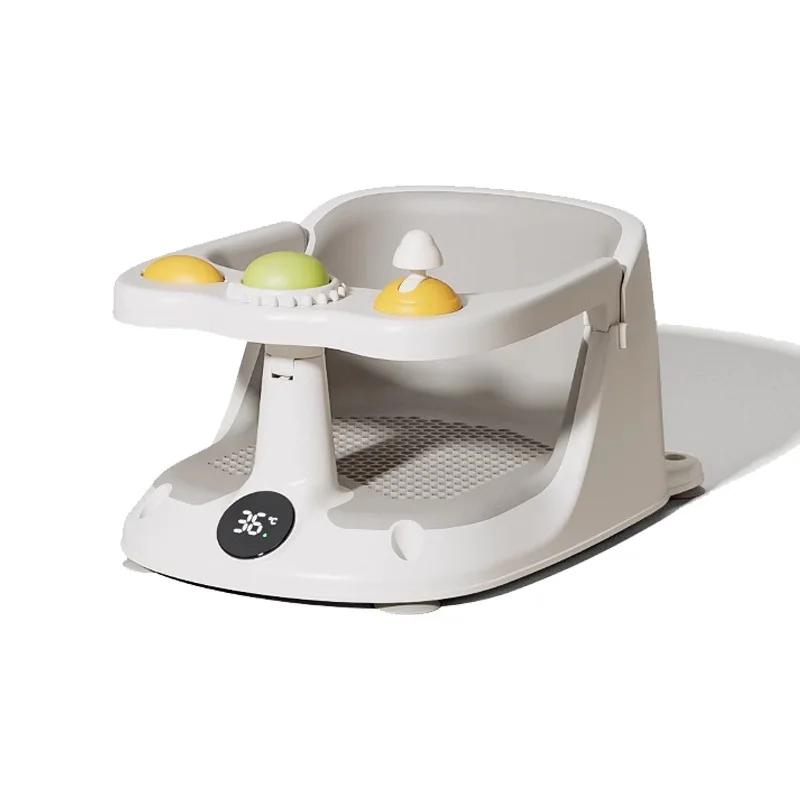 Siège de bain antidérapant en PVC pour bébé avec ventouses sécurisées