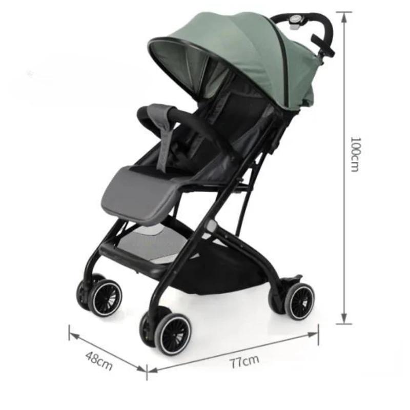 Poussette Portable Pliable pour Bébé, Multifonctionnelle, Parfaite, Lavable, Légère, à Quatre Roues