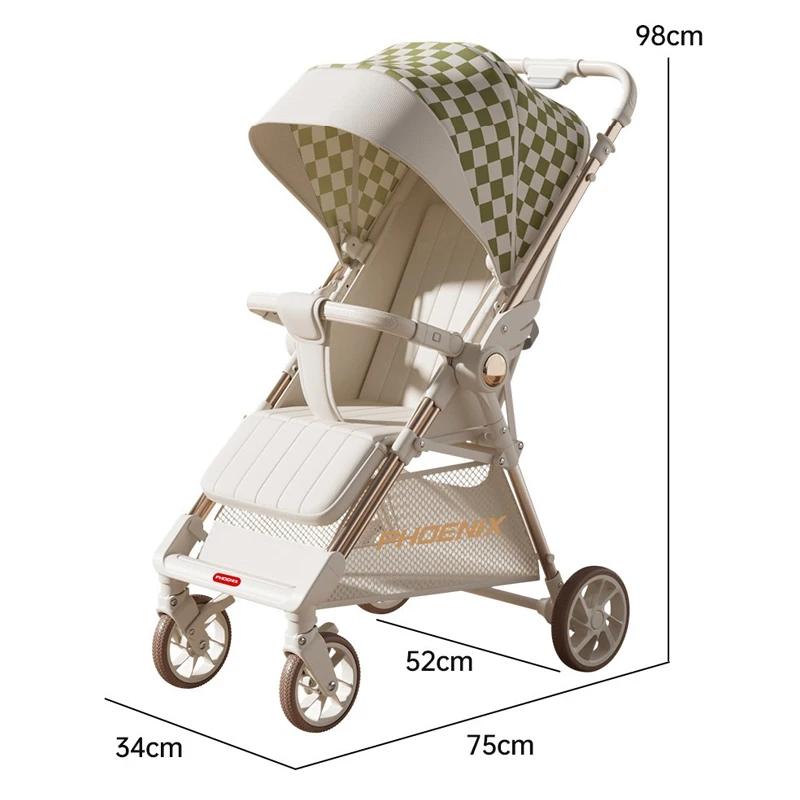 Nouvelle poussette bébé 2026, légère et pliable, en tissu Oxford, avec position assise ou allongée, type parapluie, double poussée, pour enfant