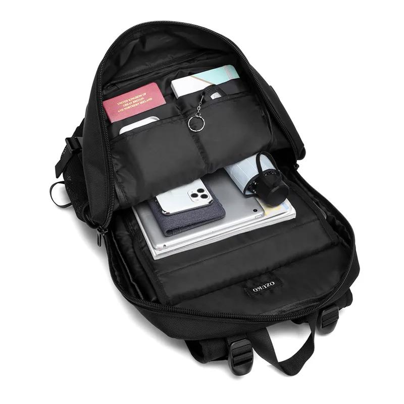 OZUKO hommes sac à dos grande capacité 16 pouces sacs à dos d'ordinateur portable USB charge adolescent cartable mâle sa