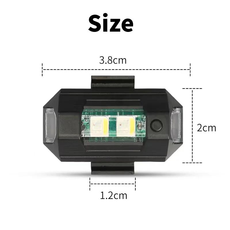 Lumières de moto Drone lumière stroboscopique USB LED Anti-Collision vélo avion nuit volant Mini clignotant voyant d'ave