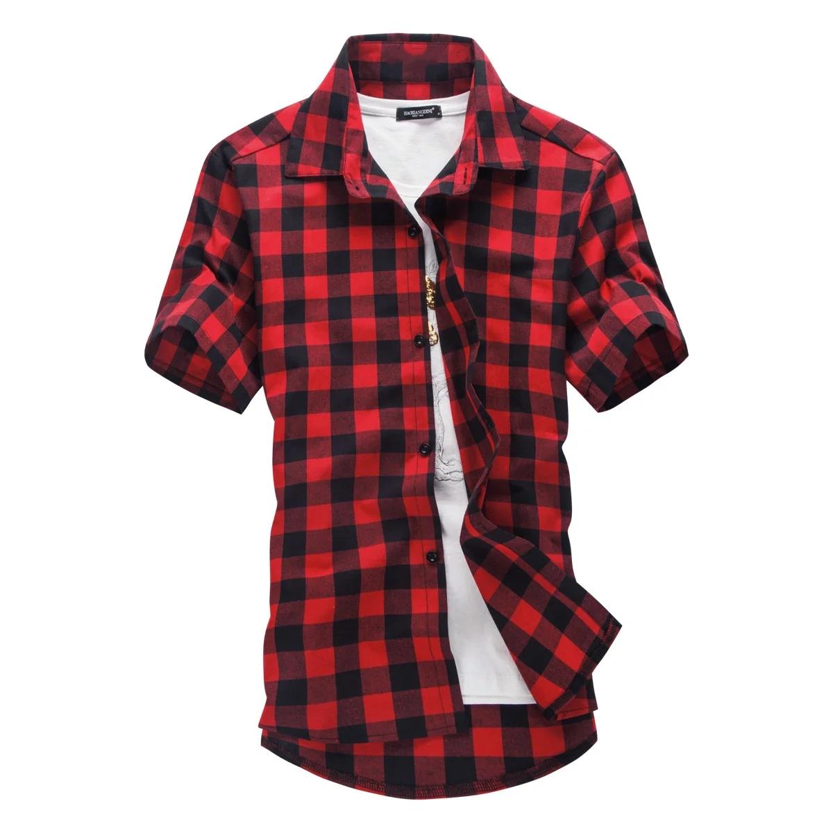 Chemise à carreaux rouge et noire pour homme – Nouvelle collection été 2026