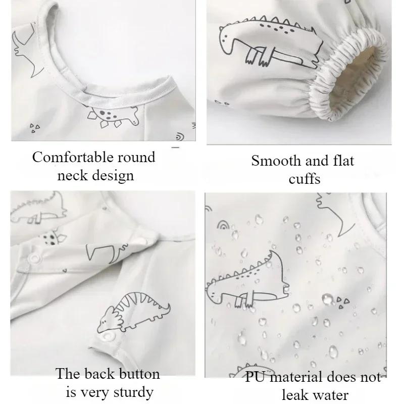 Bébé enfants enfant en bas âge à manches longues écharpe imperméable Art Smock alimentation bavoir tablier poche infantile garçons filles rot tissu Bandana bavoirs