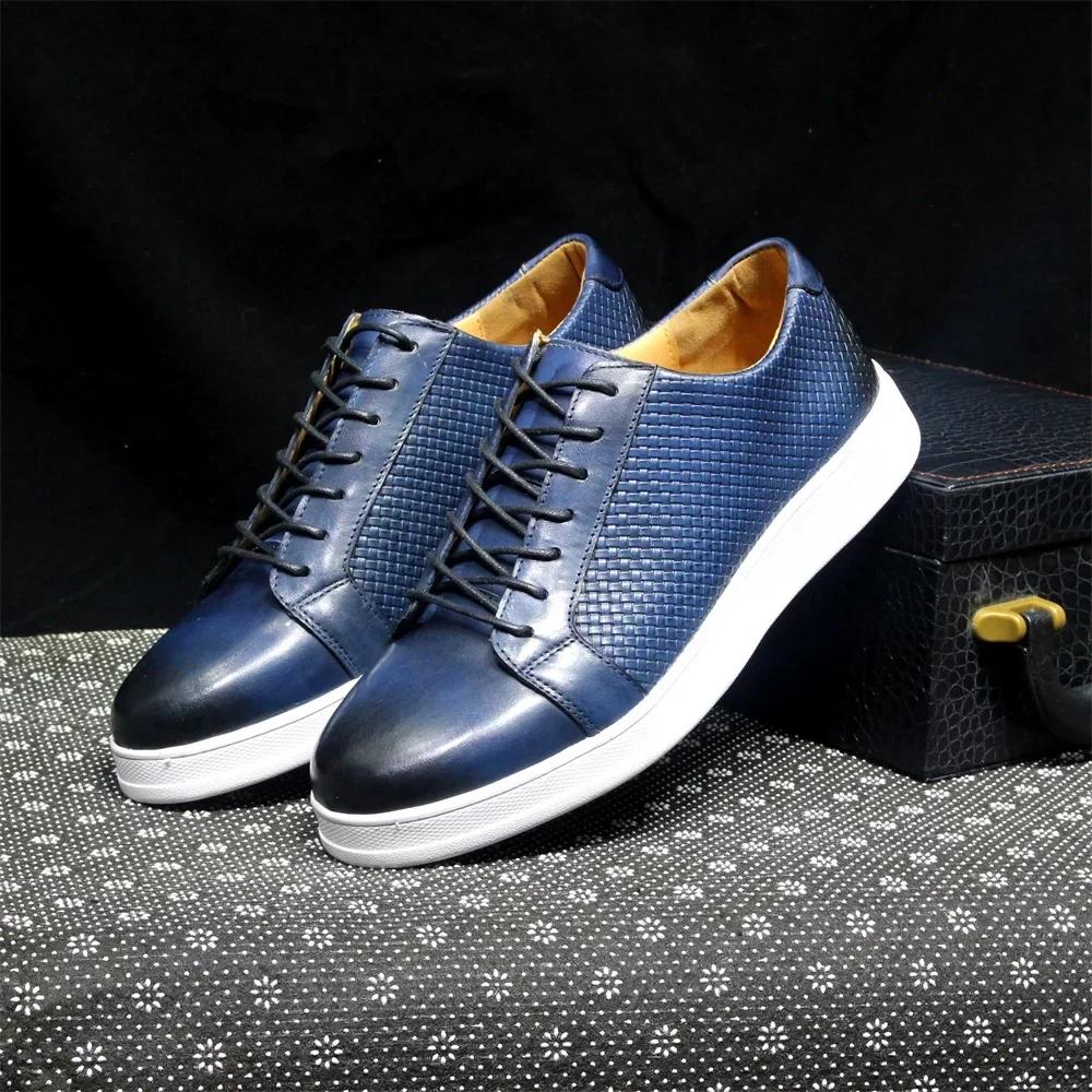 Derby classique pour hommes chaussures décontractées vache en cuir véritable à lacets confortable conduite baskets plat 