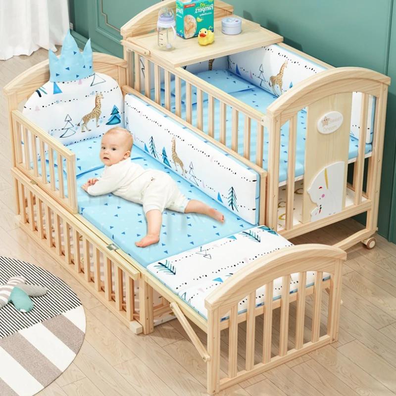 Lit bébé confortable, bois massif