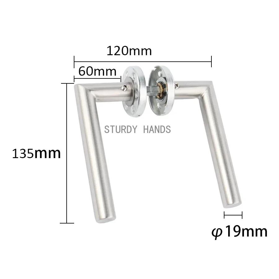 Ensemble de poignées de porte en acier inoxydable, intérieur de maison, serrure à levier, loquet réglable Durable, bouton de sécurité pour chambre à coucher et salle de bains