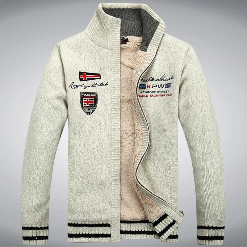 Polaire chaud homme pull doublure en laine hiver Cardigan épaissir pardessus décontracté coton noir blanc rouge hommes v