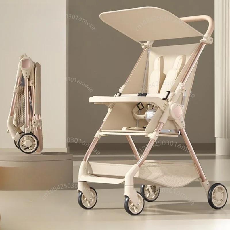 Poussette bébé ultra-légère pliable avec dossier réglable, poussette parapluie de poche de voyage, poussette bébé simple avec escalade de salle à manger