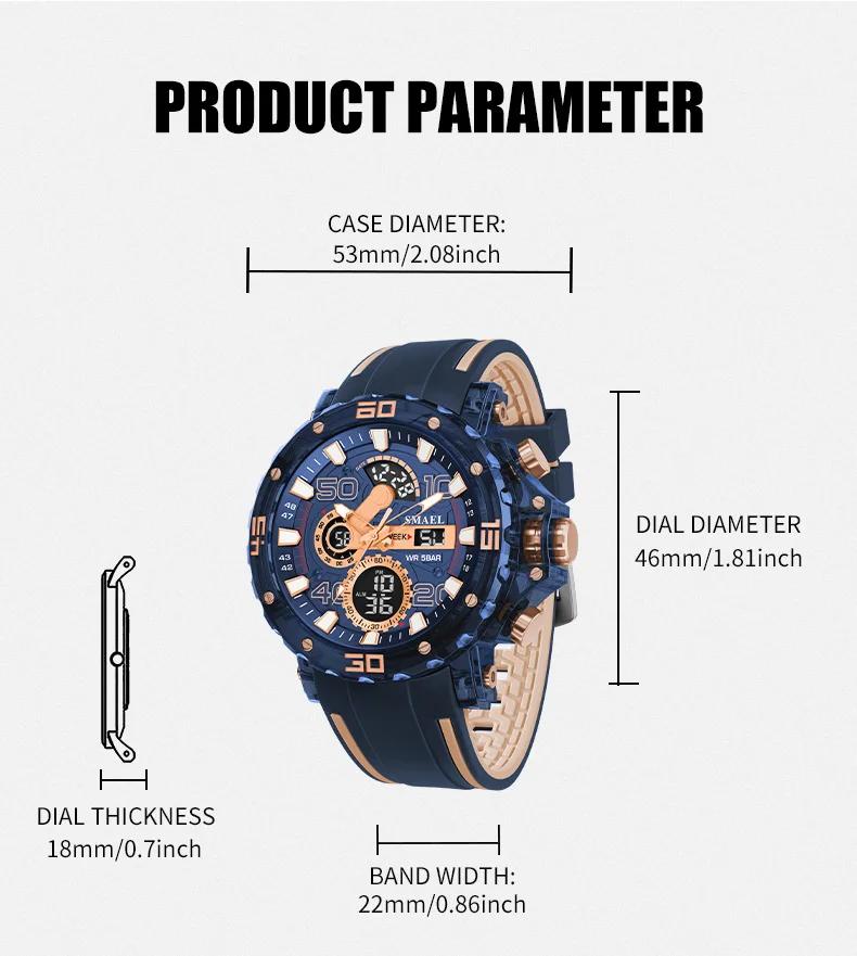 Montres militaires hommes montre 2025 nouveau 50M étanche montre-bracelet chronomètre alarme lumière LED