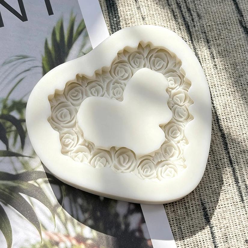 Moule en silicone en forme de cœur de rose pour la pâtisserie