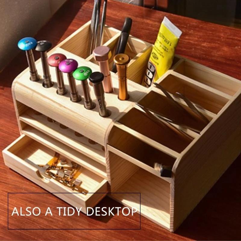 Boîte rangement multifonctionnelle en bois