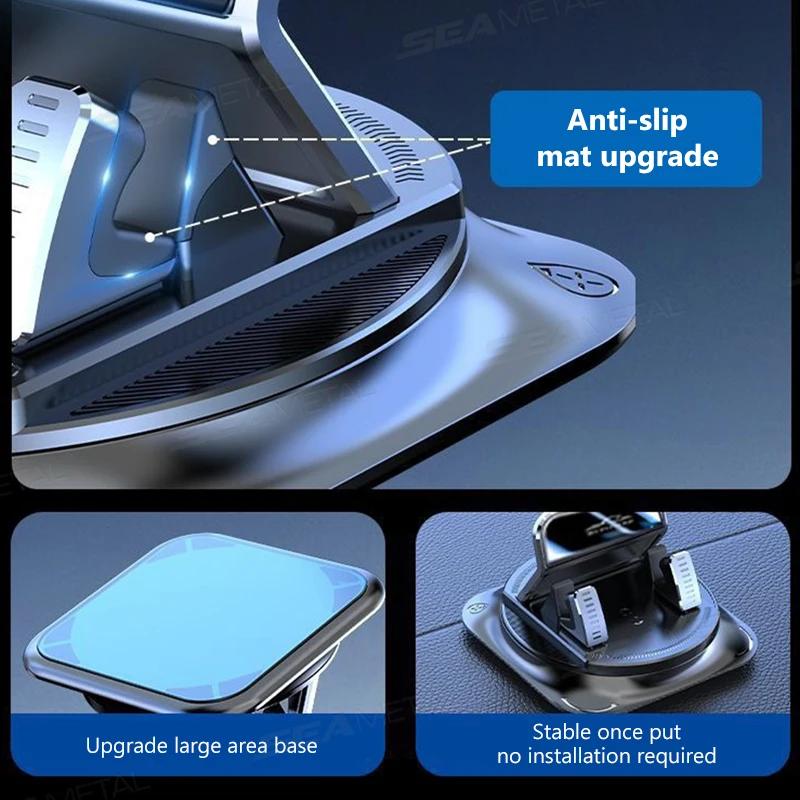 SEAMETAL – support de téléphone de voiture antidérapant en Silicone, support de téléphone pour tableau de bord, rotation libre à 360 degrés, support de navigation universel Head-Up