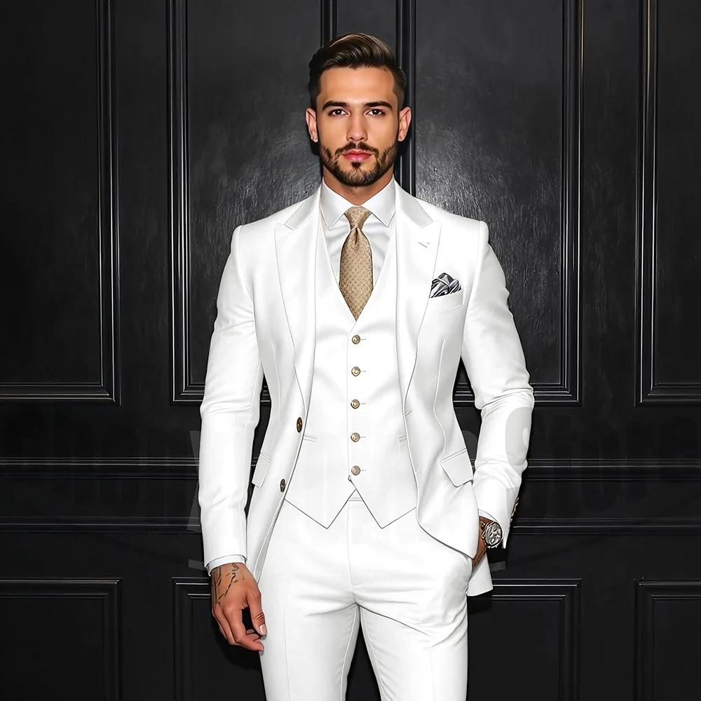 Ensemble de costume trois pièces Beige pour hommes