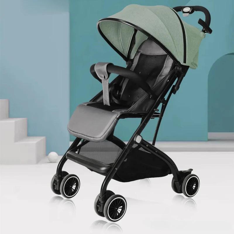 Poussette Portable Pliable pour Bébé, Multifonctionnelle, Parfaite, Lavable, Légère, à Quatre Roues