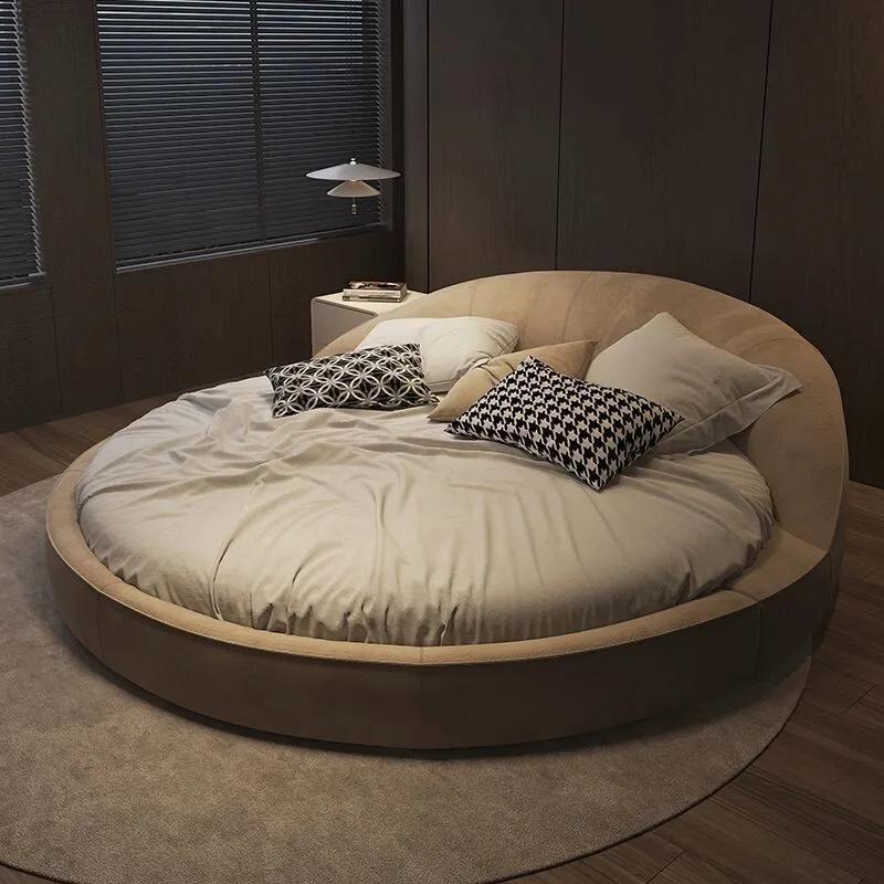 Lit complet minimaliste de luxe moderne en bois avec rangement