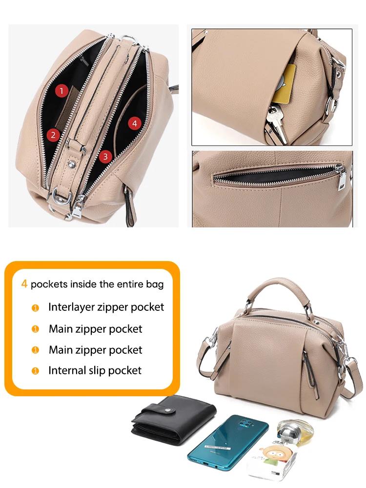 Zency – sac en cuir véritable pour femmes