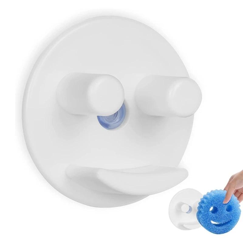 Porte-éponge à ventouse avec visage souriant