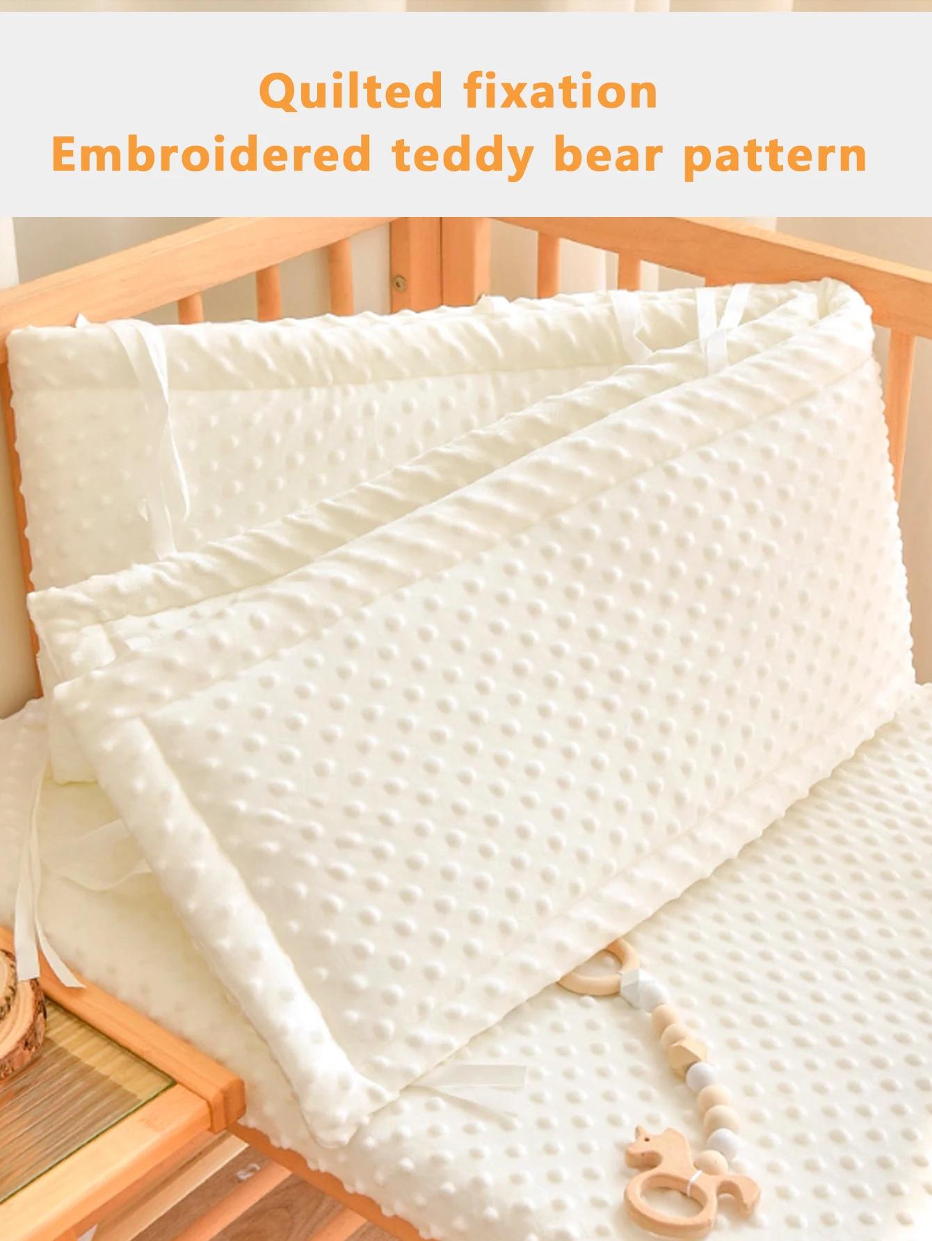 1 pièce de barrière de lit en peluche douce pour bébé, pare-chute anti-chute pour bébé et enfant avec polaire, barrière de protection pour lit d'enfant avec motif brodé animal, coussin pour bébé, plus