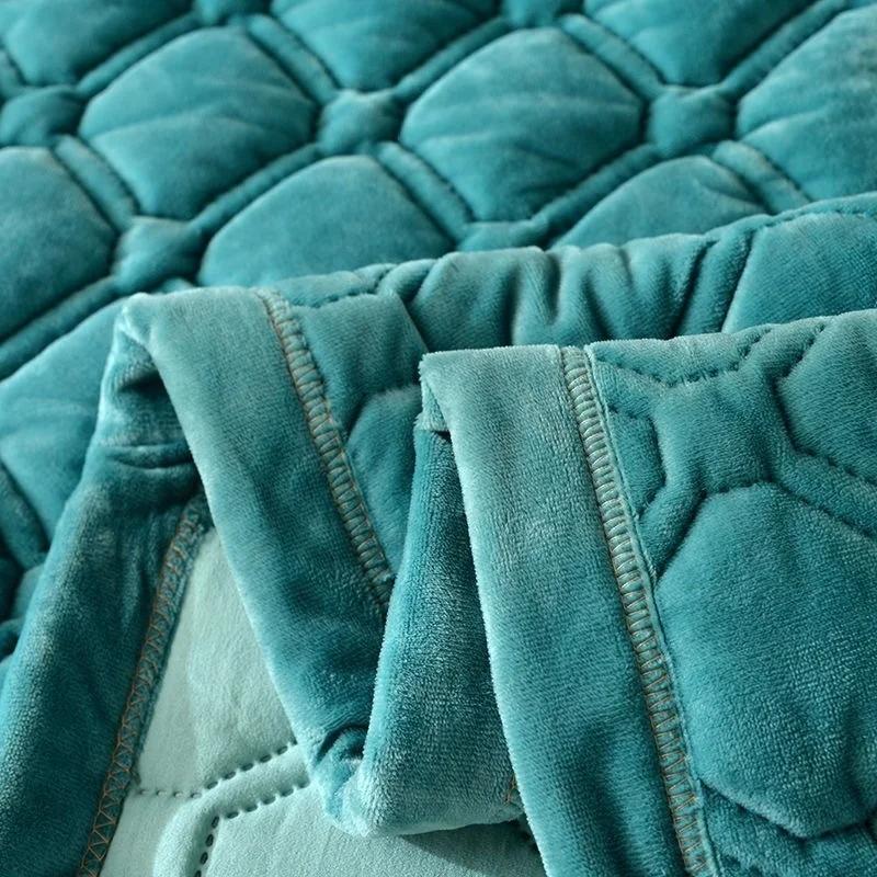 Couvre-lit matelassé en velours à carreaux