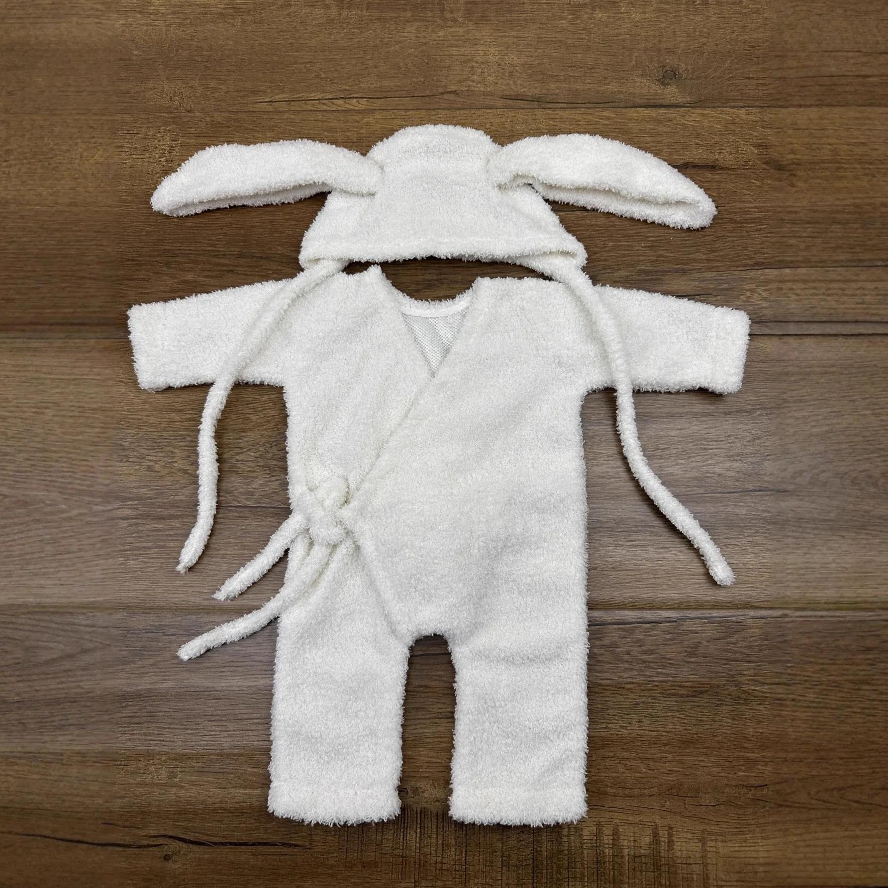 Tenue lapin bébé 0-12 mois - Accessoire photo nouveau-né pour séances photos mignonnes