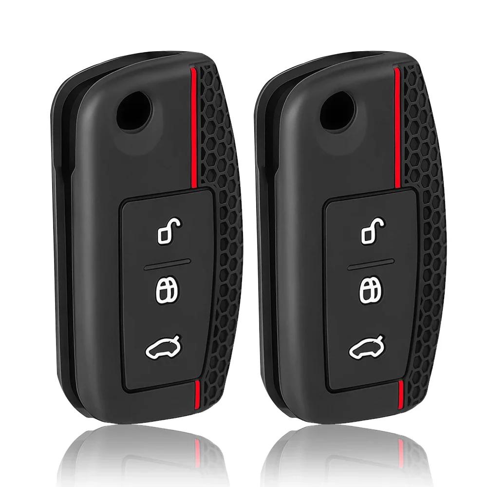 Étui en silicone pour clé de voiture, pour Ford Focus mk2 C Max S-MAX EcoSport Fusion Fiesta Mk7 Cowgar Mondeo 2 Mustang Mach