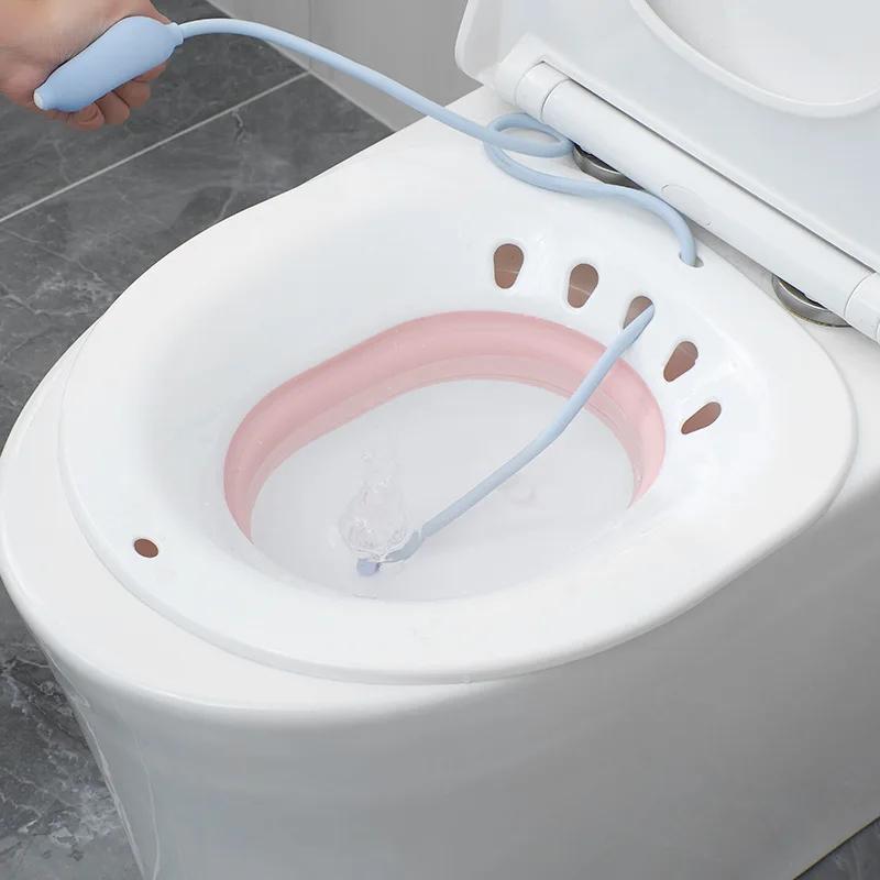 Bain pour hémorroïdes, bain pour siège de toilette, soins post-partum, kit de bain pour femmes, pliable, tuyau de rinçage