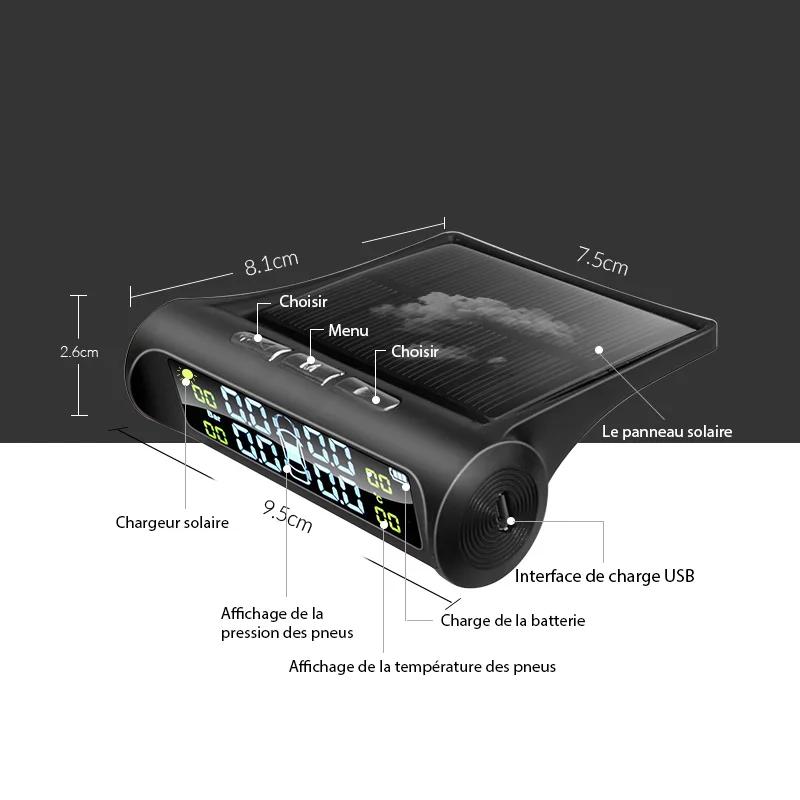 E-ACE énergie solaire TPMS système de surveillance d'alarme de pression des pneus de voiture systèmes