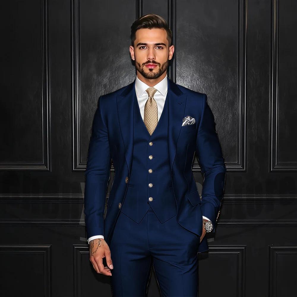 Ensemble de costume trois pièces Beige pour hommes